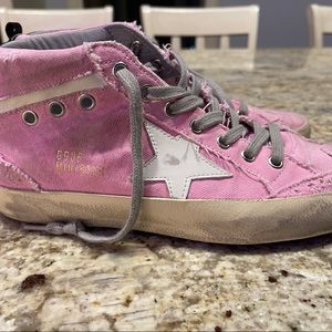 Golden Goose Pink/White Mid Star Shoes
